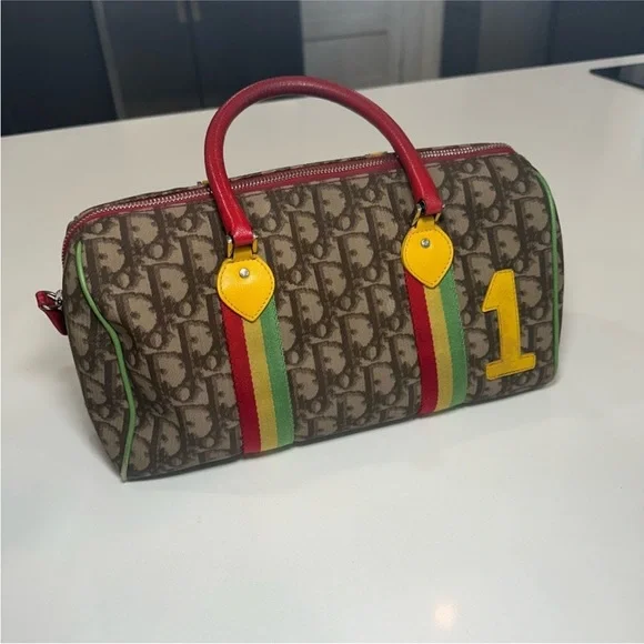 Dior Brown and Red Monogram Bag - Picture 3 of 7